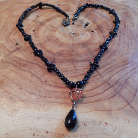 Artisan BoHo Onyx & Amber Choker/Necklace - Picture 1 of 8